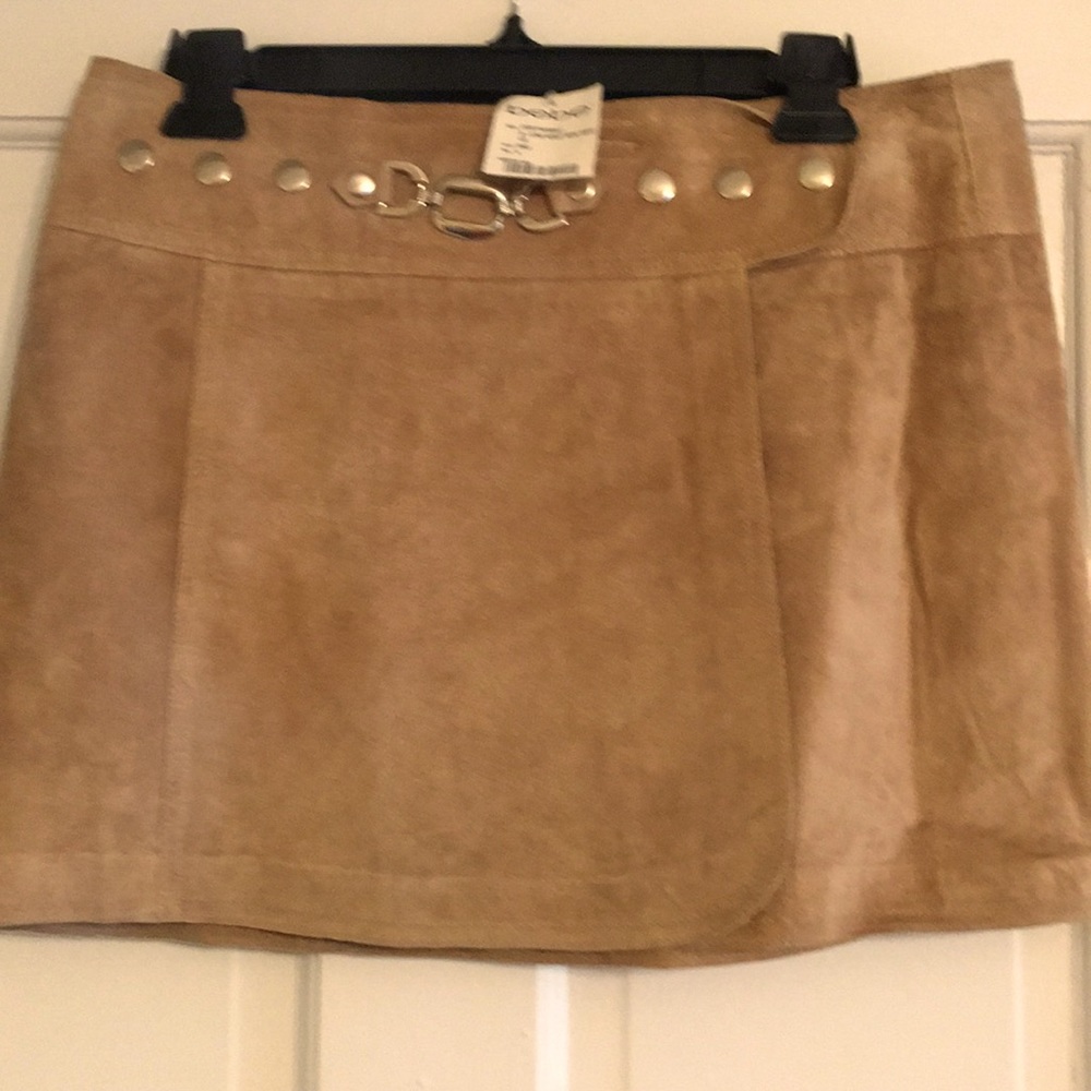 New Bebe Suede wrap mini skirt